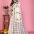 white color printed work cotton blend saree