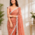 Light Orange Color Original beeds work Space Silk Blend Saree