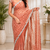 Light Orange Color Original beeds work Space Silk Blend Saree