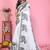 white color printed work cotton blend saree