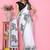 white color printed work cotton blend saree