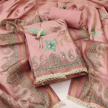 multicolor printed  linen cotton unstitched dress material  1