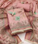 multicolor printed  linen cotton unstitched dress material 