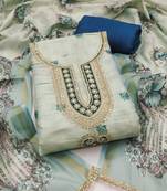 multicolor printed  linen cotton unstitched dress material 