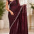 Maroon Color Original beeds work Space Silk Blend Saree