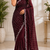 Maroon Color Original beeds work Space Silk Blend Saree