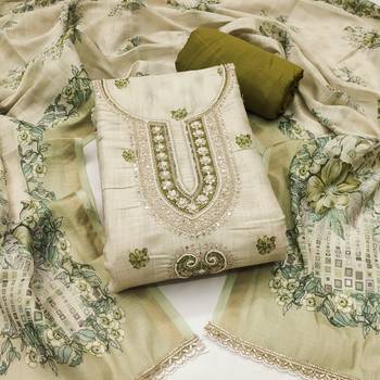 multicolor printed  linen cotton unstitched dress material  1
