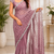 Pink Color Original beeds work Space Silk Blend Saree