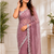 Pink Color Original beeds work Space Silk Blend Saree