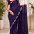 Purple Color Original beeds work Space Silk Blend Saree
