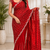 Red Color Original beeds work Space Silk Blend Saree