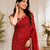Red Color Original beeds work Space Silk Blend Saree