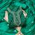 sea green bandhej silk blend  unstitched dress material 