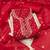 red bandhej silk blend  unstitched dress material 