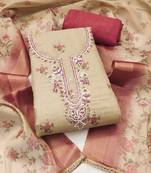multicolor printed  linen cotton unstitched dress material 