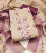 multicolor printed  linen cotton unstitched dress material 