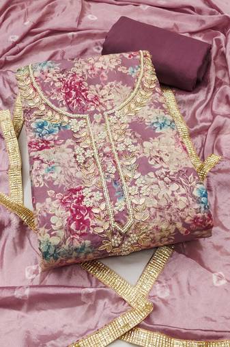 multicolor printed  modal unstitched dress material 