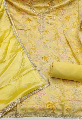 multicolor printed  modal unstitched dress material  2