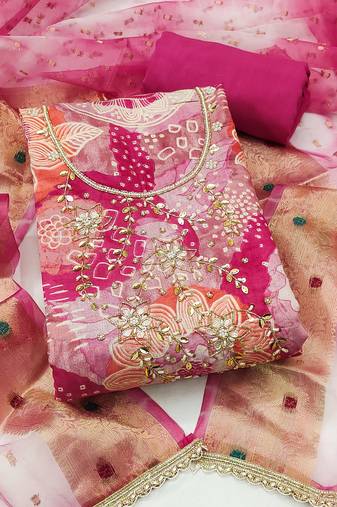 multicolor printed  modal unstitched dress material 