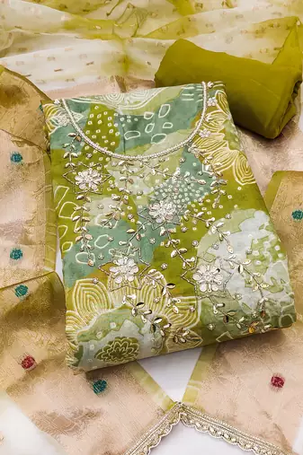 multicolor printed  modal unstitched dress material 