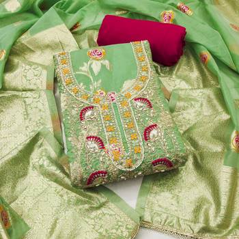 yellow weaved silk blend  blend unstitched dress material  1