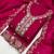 magenta embroidered vichitra cotton unstitched dress material 