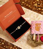 Designer bro rakhi with pearl beads