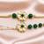 Green kundan floral bhaiya bhabhi rakhi set