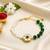 Green kundan floral bhaiya bhabhi rakhi set