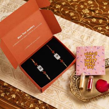 Om rudraksha bhaiya bhabhi rakhi pair 1