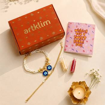 Classic blue evil eye bhaiya bhabhi rakhi 2