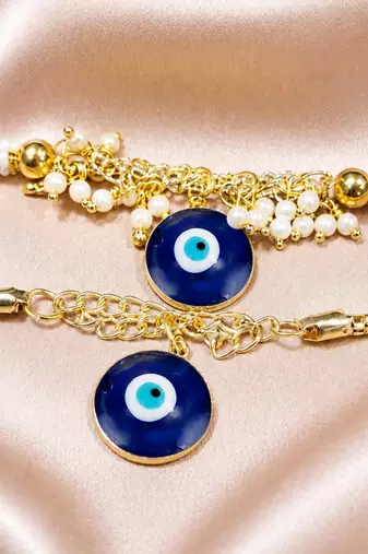 Classic blue evil eye bhaiya bhabhi rakhi