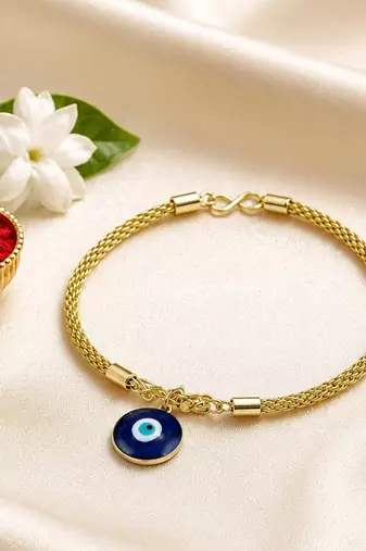 Classic blue evil eye bhaiya bhabhi rakhi