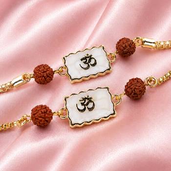 Om rudraksha bhaiya bhabhi rakhi pair 3