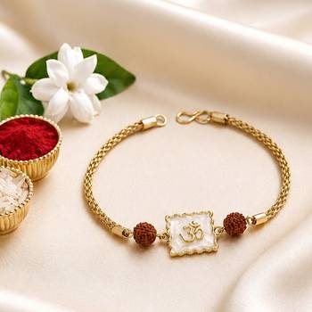 Om rudraksha bhaiya bhabhi rakhi pair 4