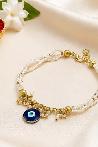 Classic blue evil eye bhaiya bhabhi rakhi