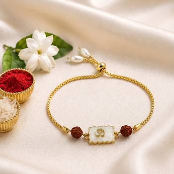 Om rudraksha bhaiya bhabhi rakhi pair 5