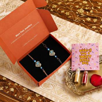 Heart evil eye bhaiya bhabhi rakhi pair 1