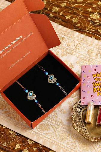 Heart evil eye bhaiya bhabhi rakhi pair