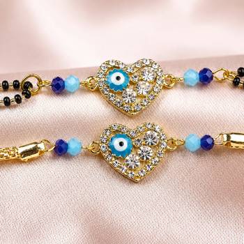Heart evil eye bhaiya bhabhi rakhi pair 3
