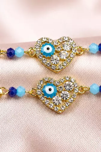 Heart evil eye bhaiya bhabhi rakhi pair