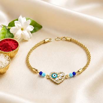 Heart evil eye bhaiya bhabhi rakhi pair 5