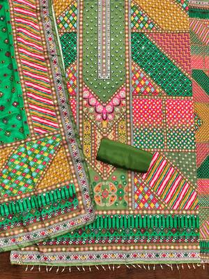 multicolor printed muslin cotton unstitched dress material  2
