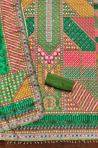 multicolor printed muslin cotton unstitched dress material 