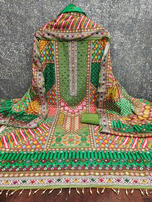multicolor printed muslin cotton unstitched dress material  3
