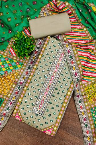 multicolor printed muslin cotton unstitched dress material 