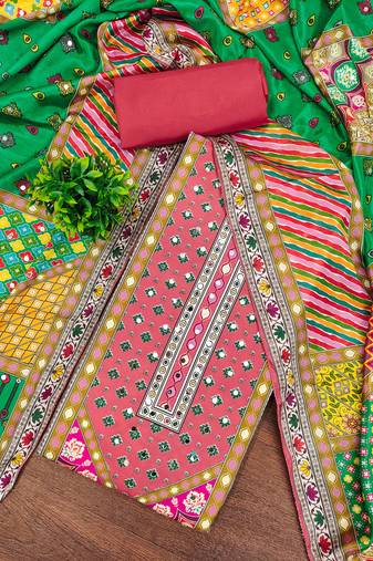 multicolor printed muslin cotton unstitched dress material 