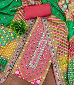 multicolor printed muslin cotton unstitched dress material 