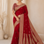 Red Color Sequance and Dori Embroidery Work lace border Vichitra Silk Blend Saree