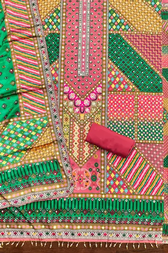 multicolor printed muslin cotton unstitched dress material 